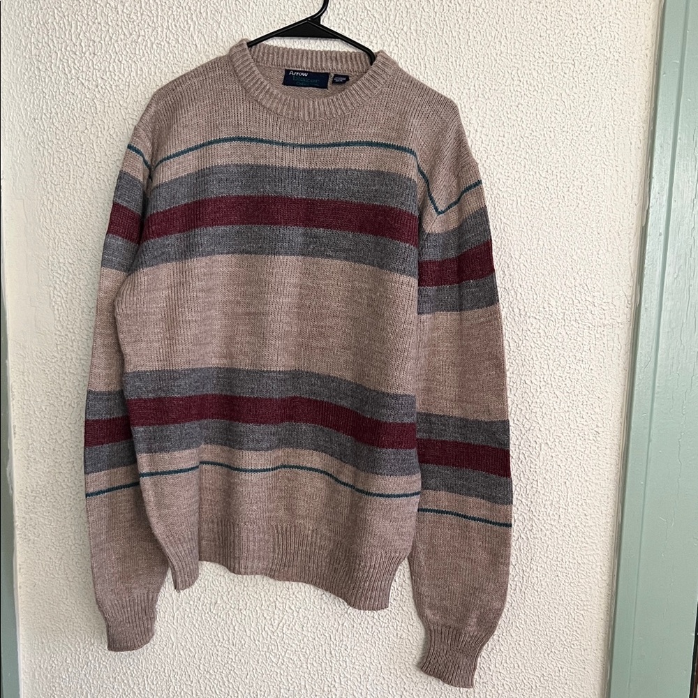 Vintage Arrow Blazer Brand Striped Knit Sweater